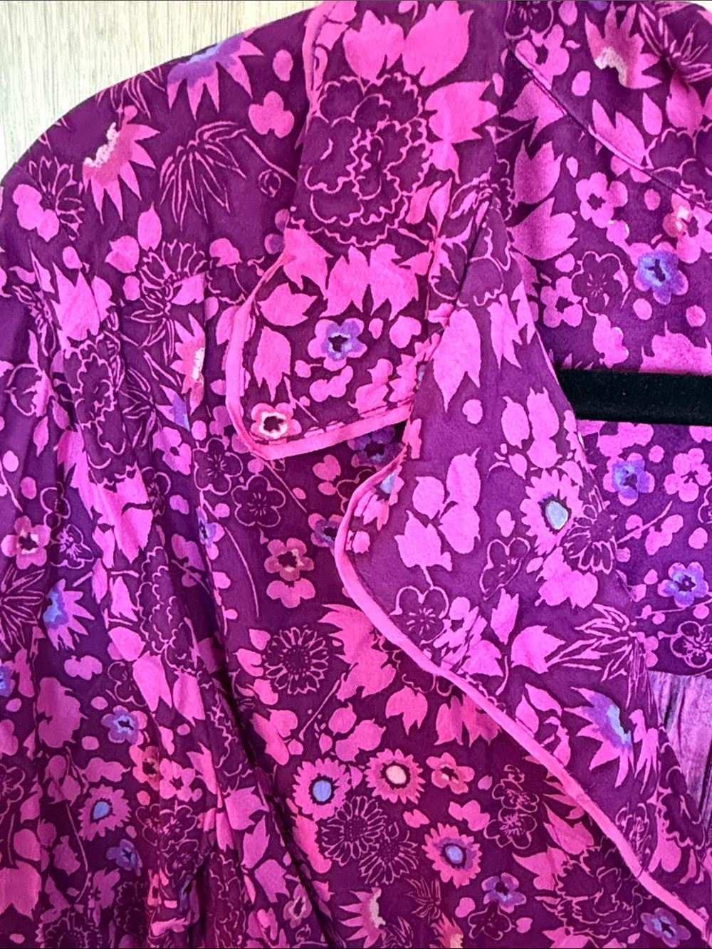 Anthropologie - Fuchsia and Purple Floral Button-Front Jumpsuit - Picture 3 of 9